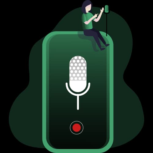 Illustration of voice recording on a smartphone